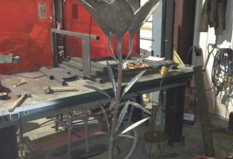 side view of the bare steel giant tigerlily